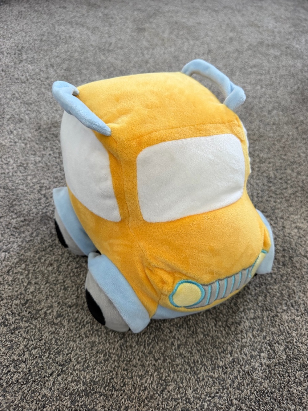 Soft Yellow & Light Blue Plush Toy Car - Kids Toys